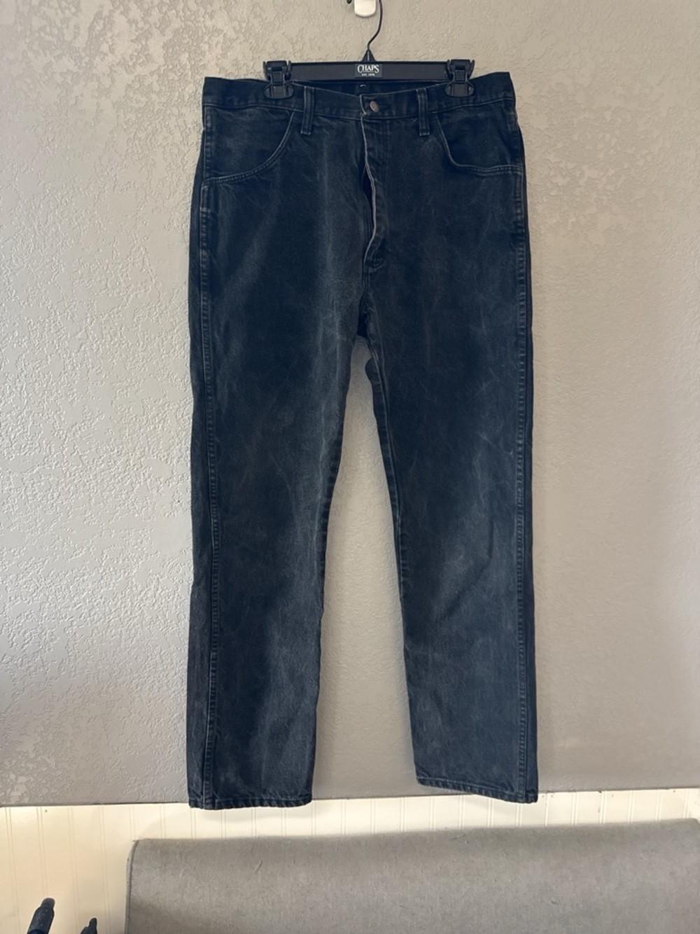 [189] Rustler Black Washed Straight Jeans